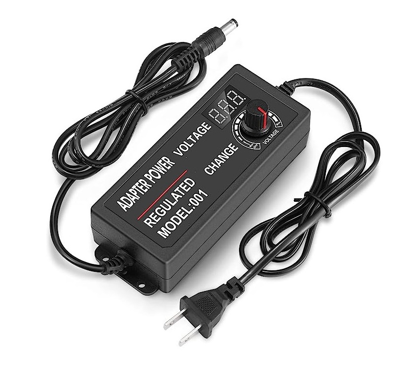 Adaptador Ajustable 3-12V 5A  con Indicador de Voltaje Fuente variable