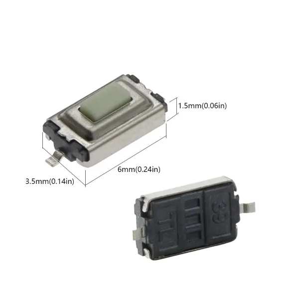 Micro Pulsador 2 Pines 3x6x2.5mm SMD - Imagen 2