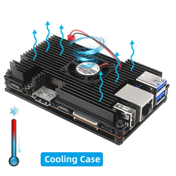 Case Carcasa Aluminio Raspberry PI4 pi 4 Doble Ventilador - Imagen 2