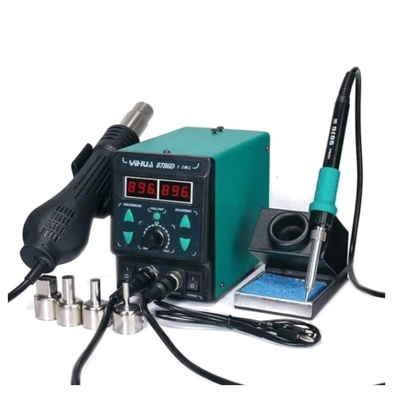 YIHUA 8786D – Estación 2 en 1 con Soldador y Aire Caliente de Precisión Digital