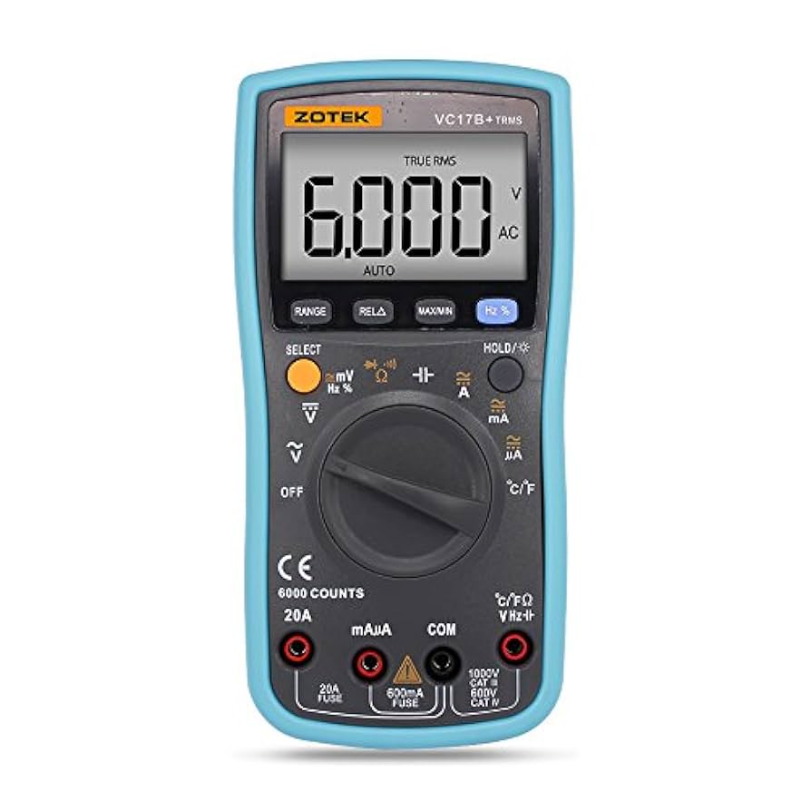Multímetro digital autorango con termocupla ZOTEK VC17B True RMS 6000