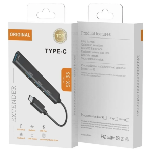 Hub De Conector Usb-c A 3 Puertos Usb 2.0 + 1 Puerto Usb 3.0