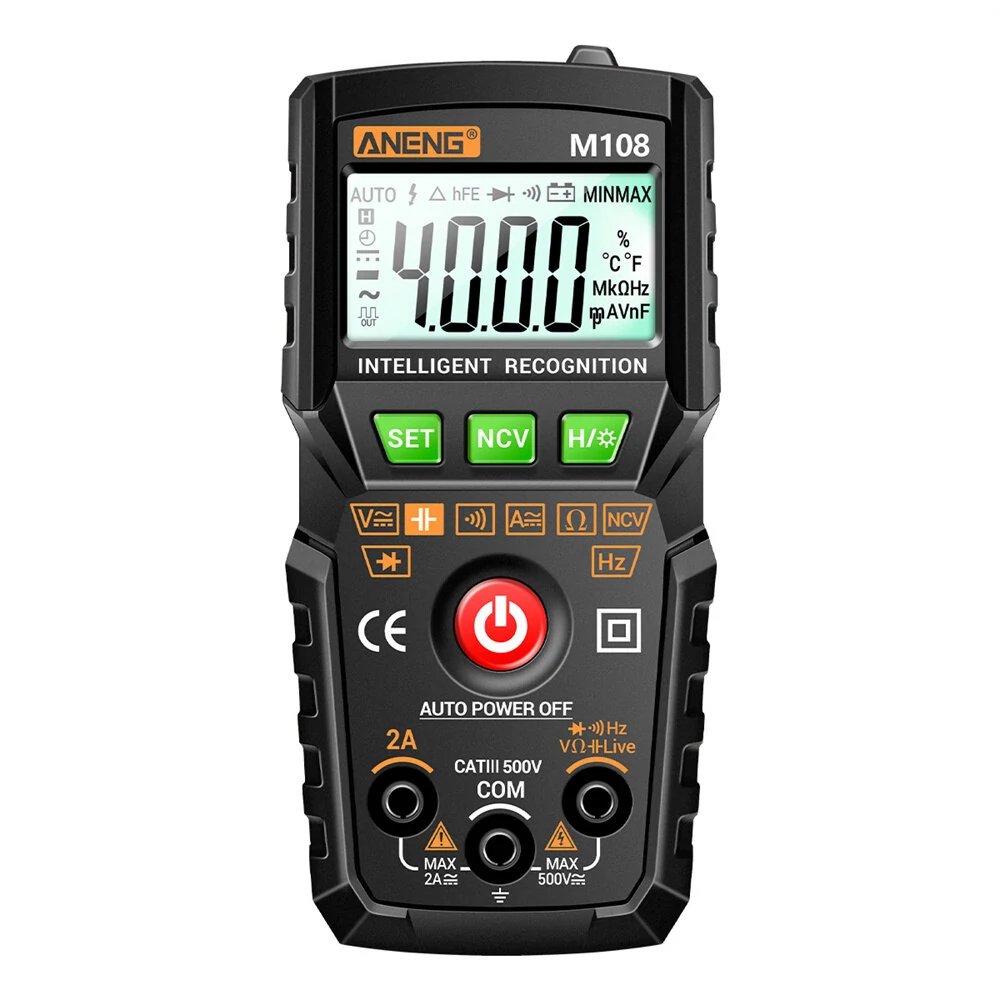 Multímetro Digital Inteligente Aneng M108, Rango Automático (TRUE RMS) - Imagen 2