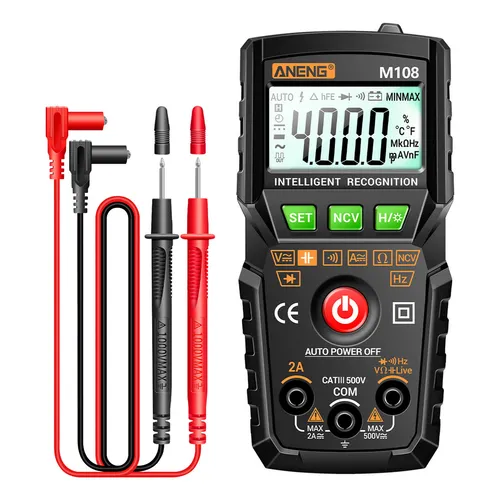 Multímetro Digital Inteligente Aneng M108, Rango Automático (TRUE RMS)