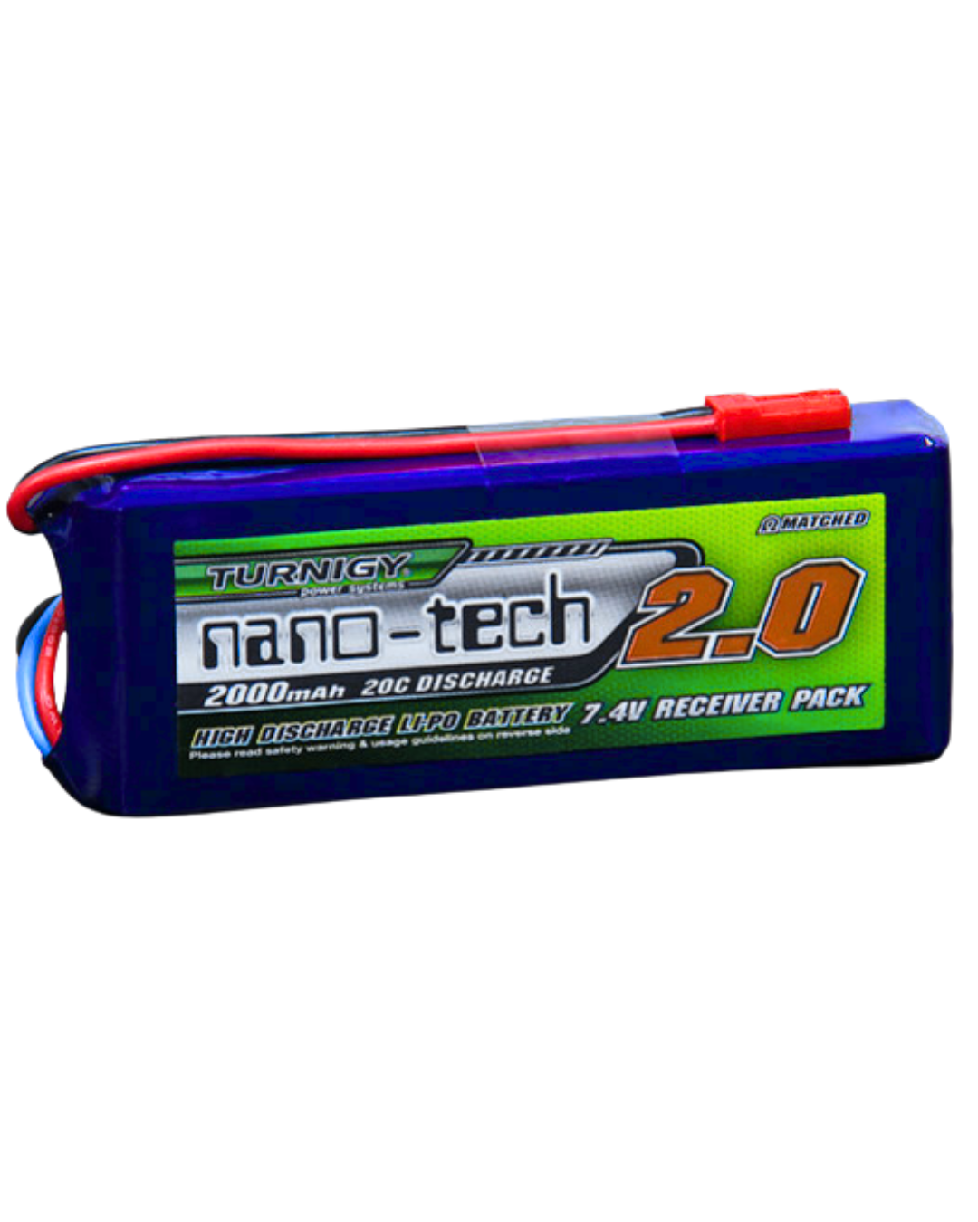 Batería LiPo Turnigy Nano-Tech 7.4V 2000 mAh 2S1P 20–40C con conector JST