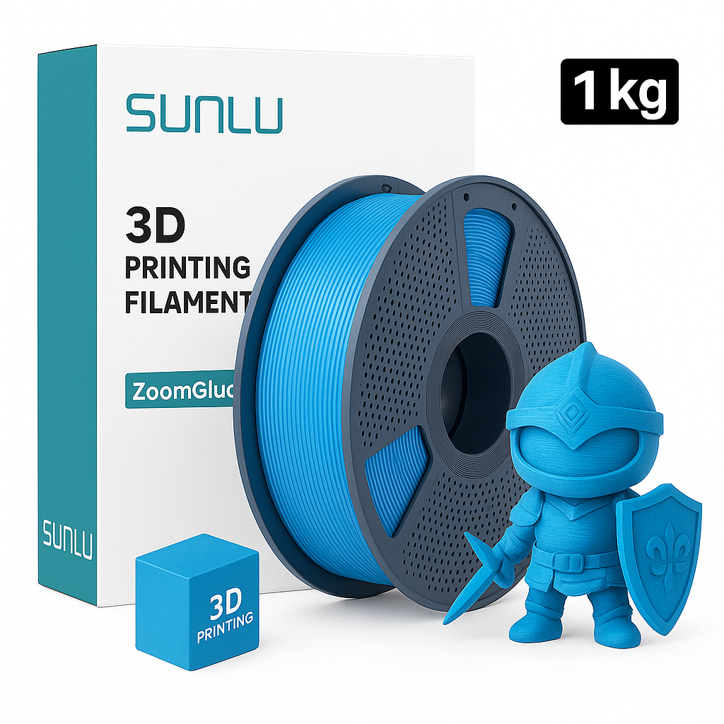 FILAMENTO SUNLU PLA+ 2.0 CYAN (CELESTE) 1.75mm - 1Kg