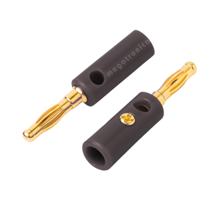 Conector Banana Macho Negro 4mm – Punta Dorada (Incluye 1 pza)