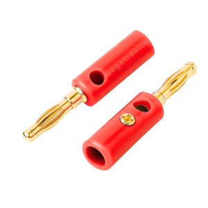 Conector Banana Macho Rojo 4mm – Punta Dorada (Incluye 1 pza)