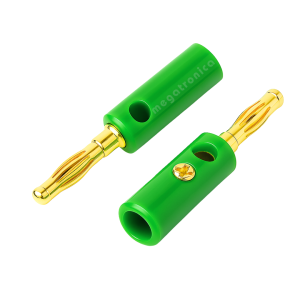 Conector Banana Macho Verde 4mm – Punta Dorada (Incluye 1 pza)