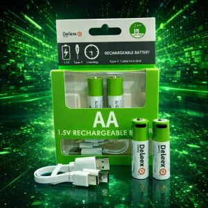 Batería Recargable 2PCS AA 2600 mAh con Puerto USB-C
